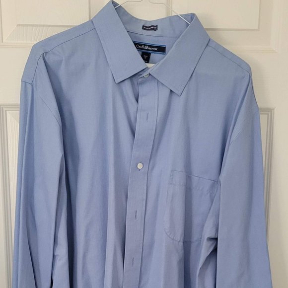 Croft & Barrow Men's Dress Shirt, Blue, 18.5 36 sleeve - Picture 1 of 4